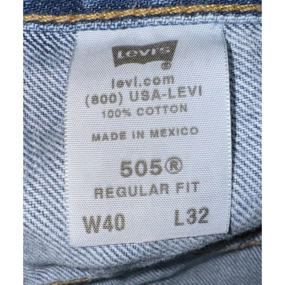 Levis 505 VTG Light Wash 40X32 Regular Fit Rare‎ Blank Red Tag